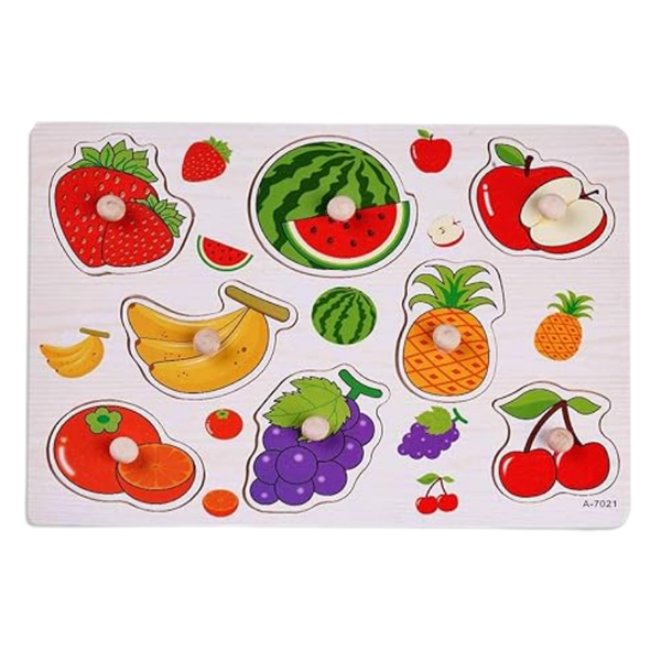 MIXED FRUITS WOODEN KNOB PUZZLE
