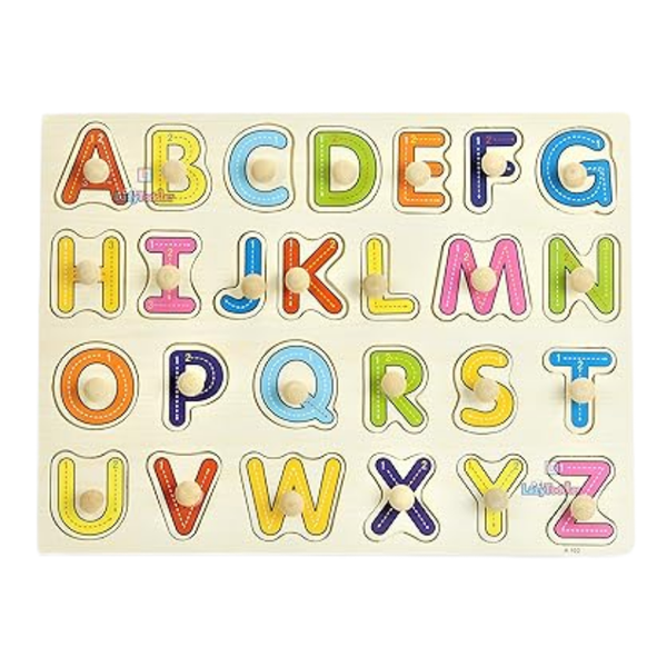 CAPITAL ALPHABETS WOODEN KNOB PUZZLE