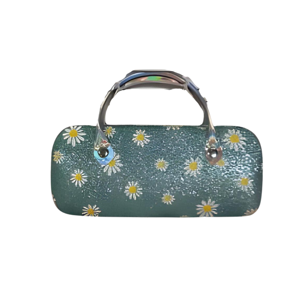 Green Sunflower Sunglasses Case