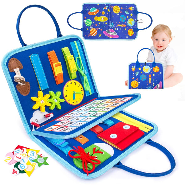 Blue Space Kids Busy Board