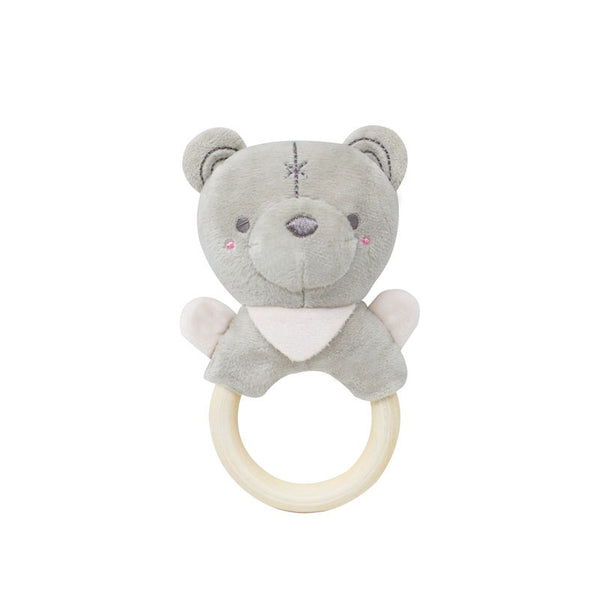 Wooden Ring Rattle - Bear