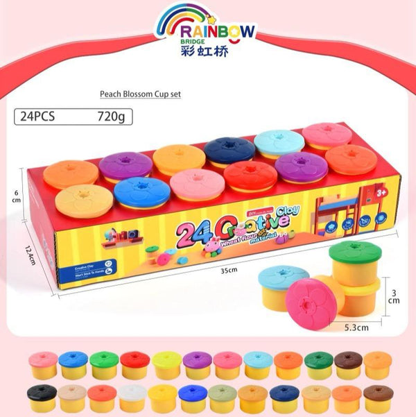 Clay Creative | Colored Clay Cans | 30G | 24 Pcs