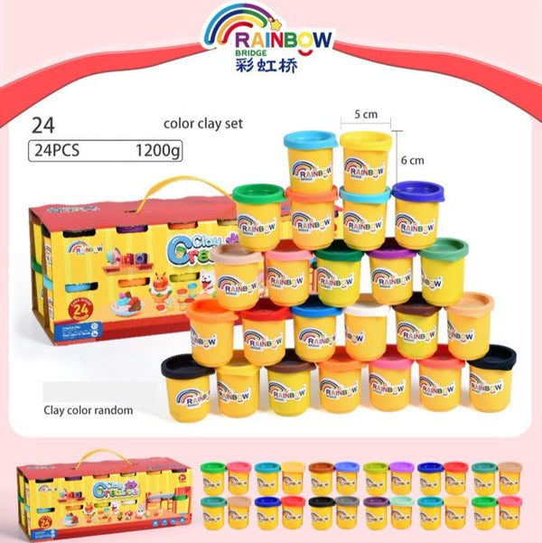 Clay Creative | Colored Clay Cans | 50G | 24 Pcs