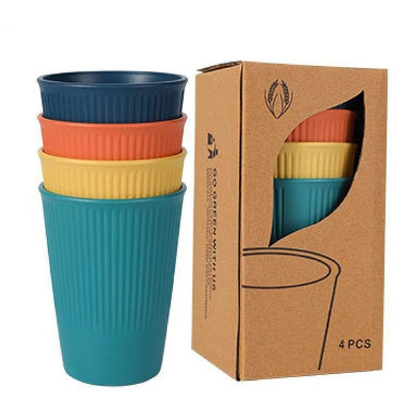 Wheat straw 4pc Cup set