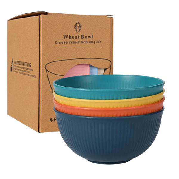 Wheat straw 4pc Bowl set