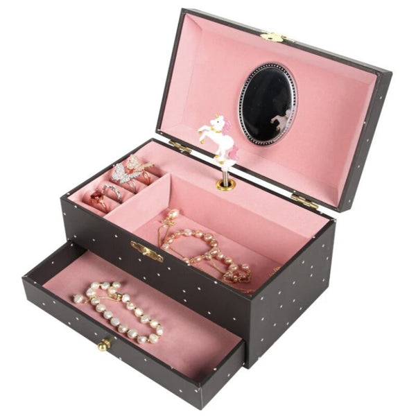 Unicorn Castle Jewellery Box - Black