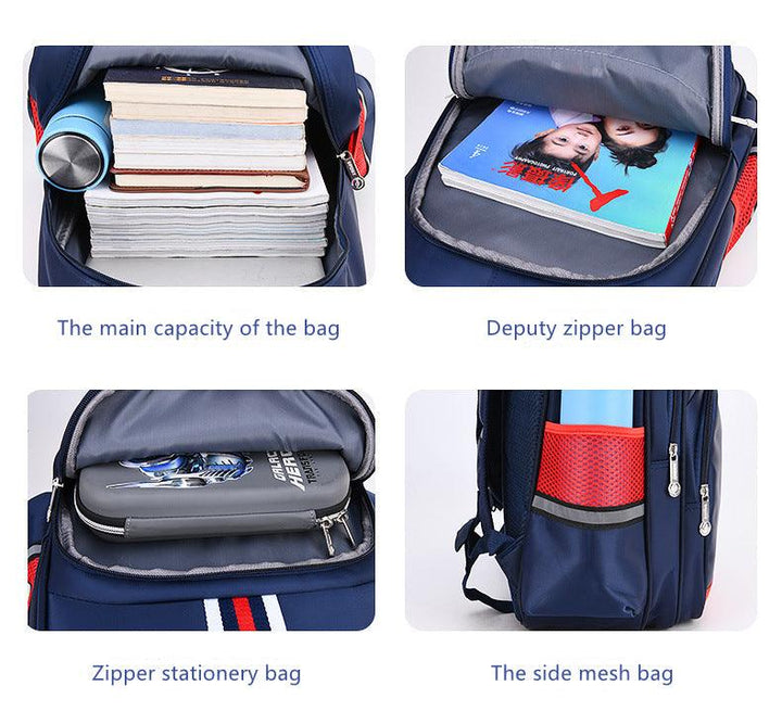 Inverted Stripes Backpack - Blue - Leah