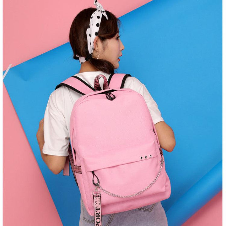 Canvas Backpack - Pink - Leah