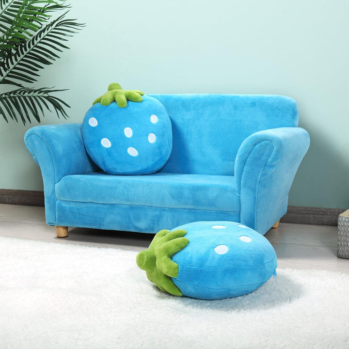 Blue Strawberry Sofa - 2 Seater