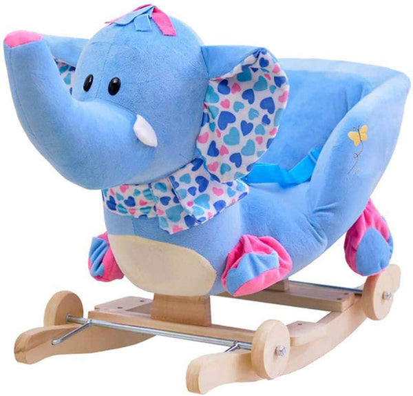 Plush Elephant 2 in 1 Rocker with Wheels & Handle - Leah