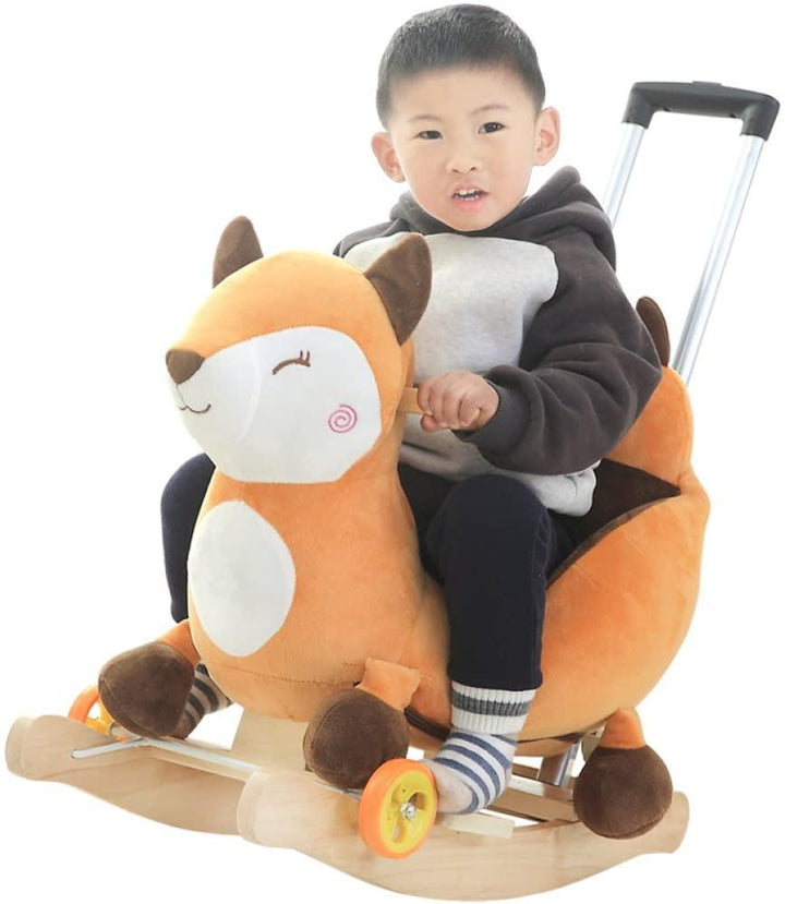 Plush Fox 2 in 1 Rocker with Wheels & Handle - Leah