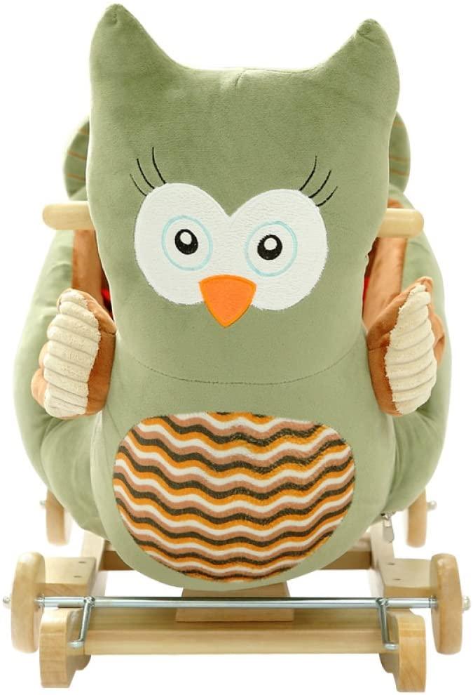 Plush Owl 2 in 1 Rocker with Wheels & Handle - Leah