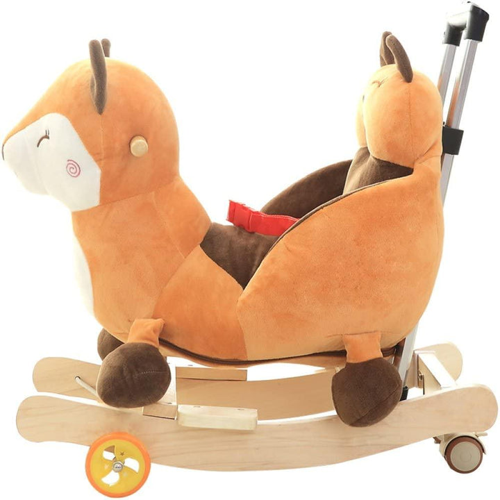 Plush Fox 2 in 1 Rocker with Wheels & Handle - Leah