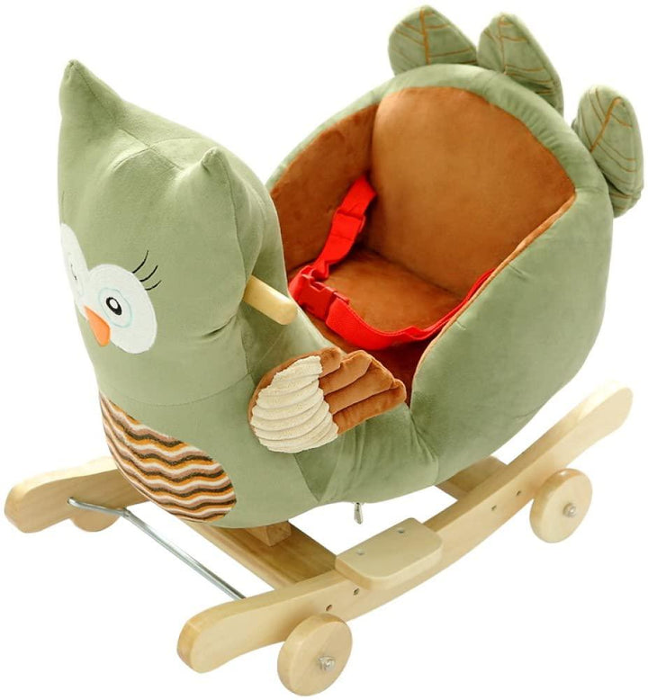 Plush Owl 2 in 1 Rocker with Wheels & Handle - Leah