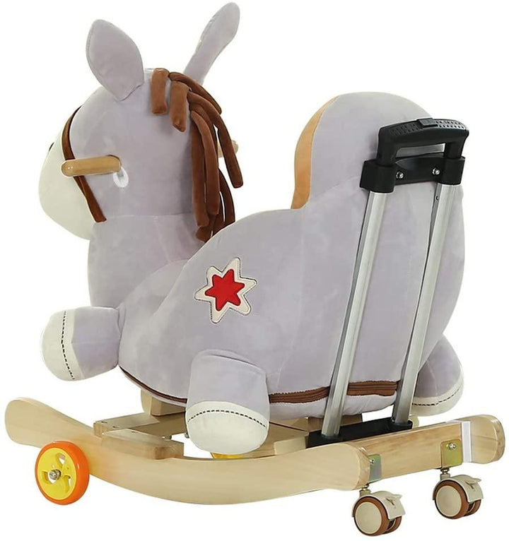 Plush Horse 2 in 1 Rocker with Wheels & Handle - Leah