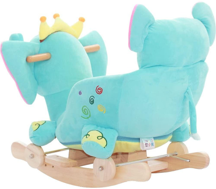 Plush Elephant 2 in 1 Rocker with Wheels & Handle - Leah