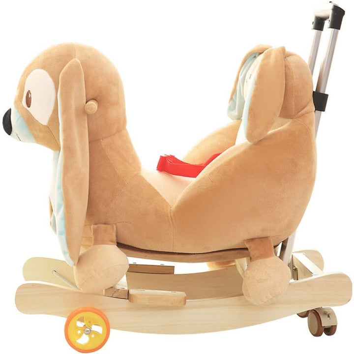 Plush Dog 2 in 1 Rocker with Wheels & Handle - Leah