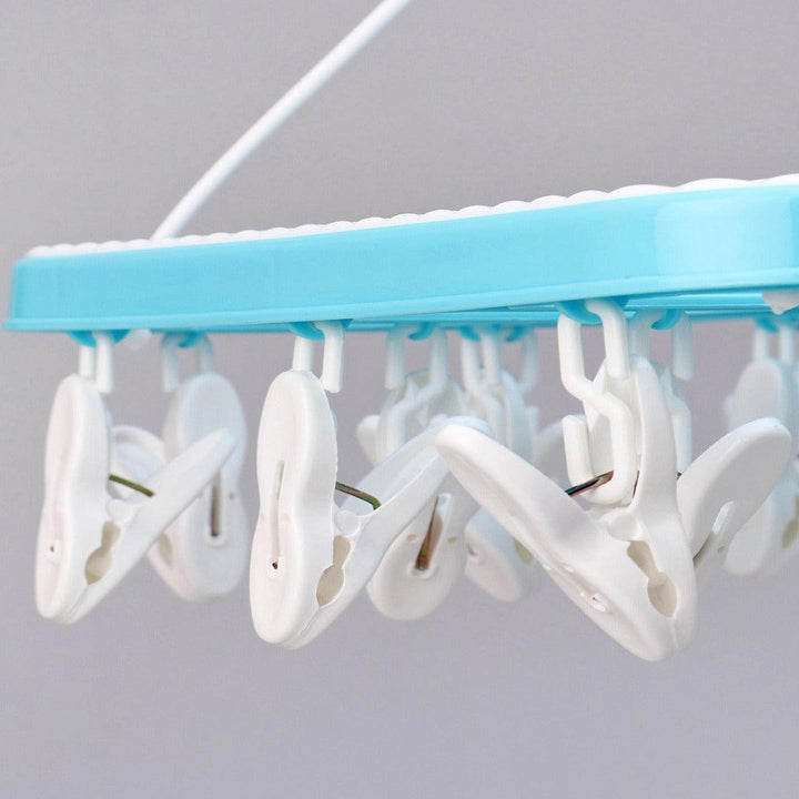 Clothes Hanger with 20 Pegs - Blue - Leah