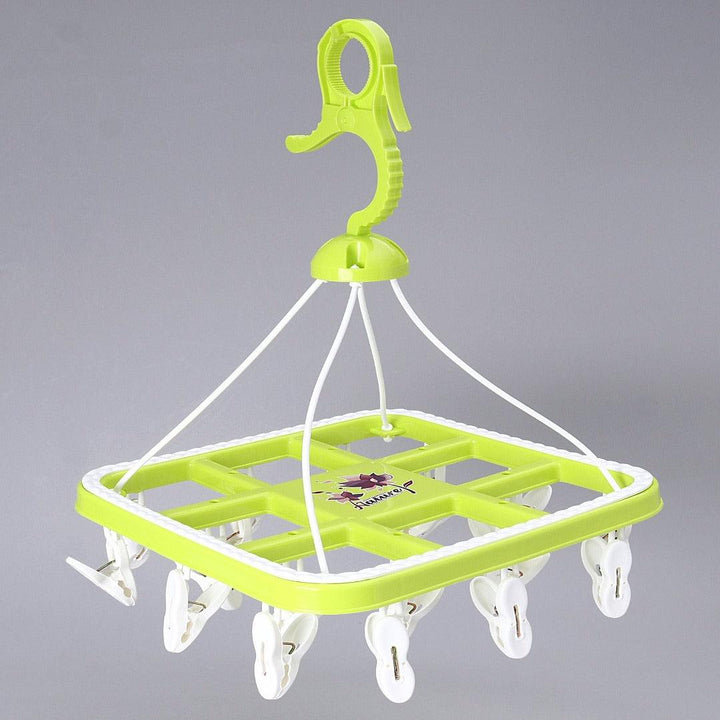 Clothes Hanger with 20 Pegs - Green - Leah