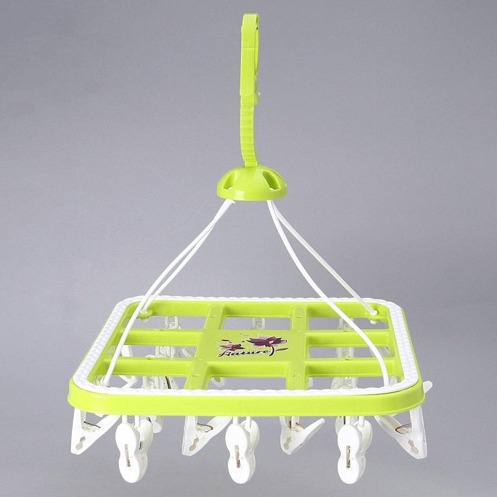 Clothes Hanger with 20 Pegs - Green - Leah