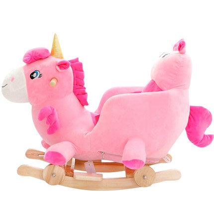 Plush Unicorn 2 in 1 Rocker with Wheels & Handle - Leah