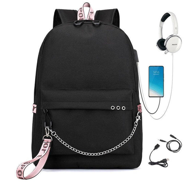 Canvas Backpack - Black - Leah